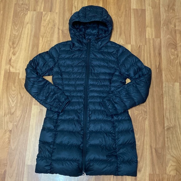 ❤️ Uniqlo Long Puffer Ultra Light Down Black Jacket Size Extra Small XS - Picture 1 of 13